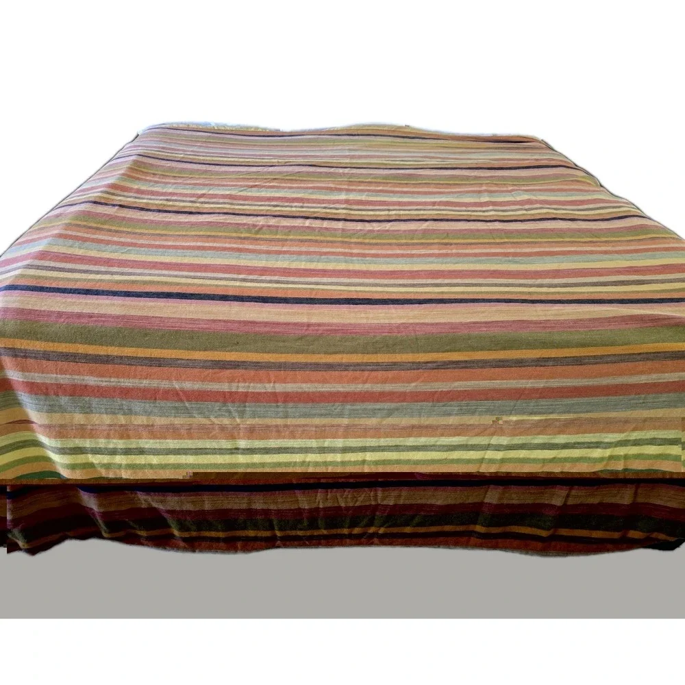 Pottery Barn King Duvet Cover Foundations Logan Stripe Orange Multicolor Stripe